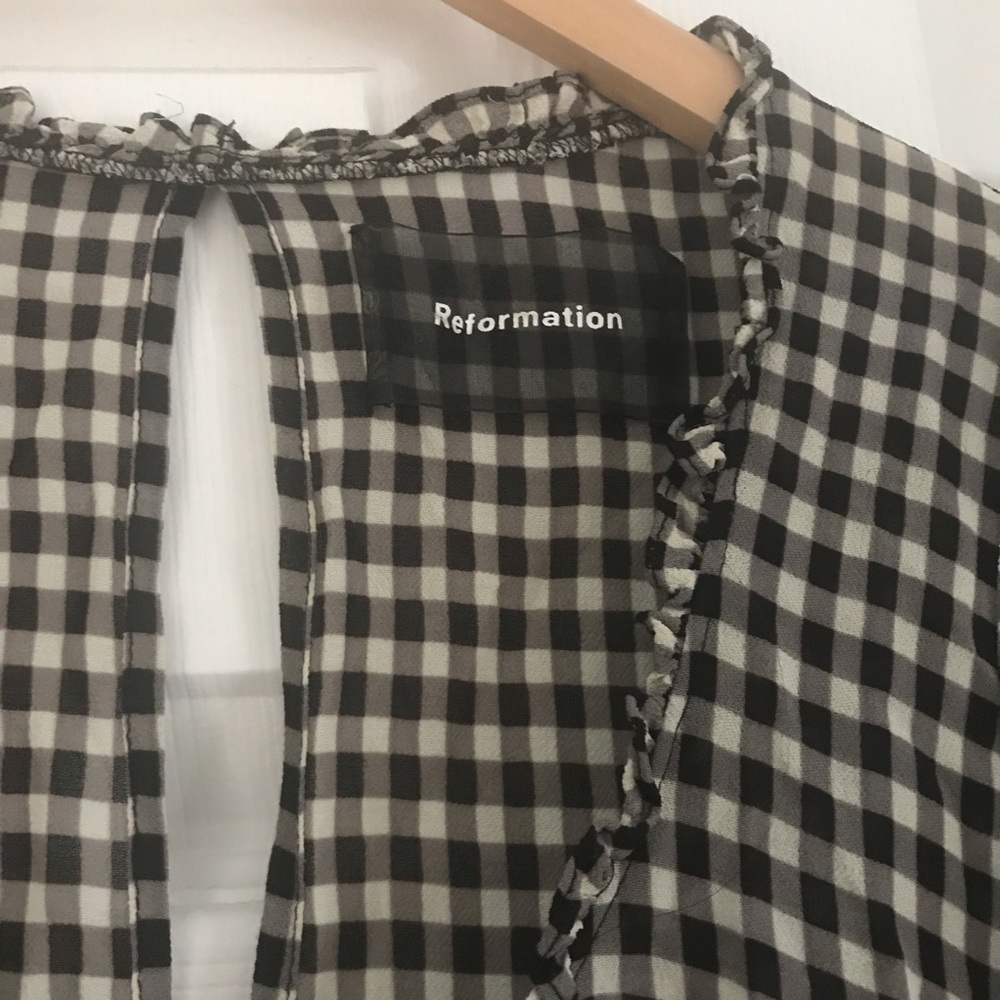 /SOLD/ Reformation Blue Gingham Mini Dress Size 4